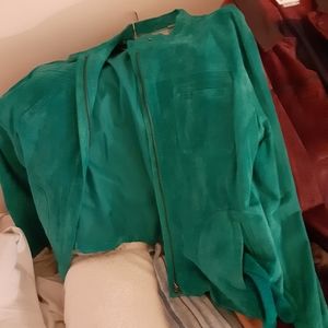 Green suede jacket